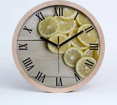 Produktbild von Holzuhr 30fi cm wanduhr - schwarze Spitzen - Zitronenholz