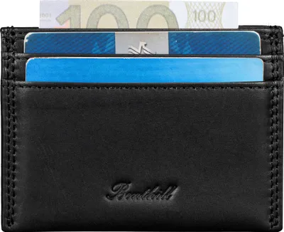 Produktbild von Benthill Kartenetui aus Echt Leder | Mini Geldbörse für Damen & Herren | RFID Schutz - Kleines Portemonnaie
