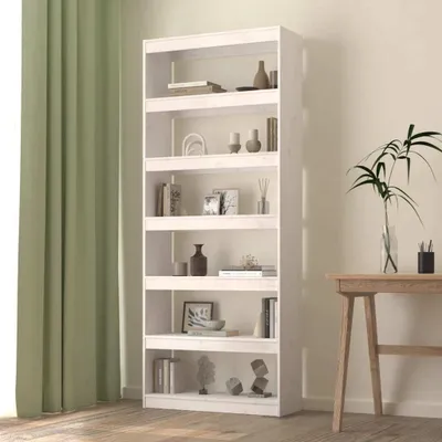 Immagine prodotto di Maison Exclusive - Libreria/divisorio bianco 80x30x199,5 cm Legno massello di pino