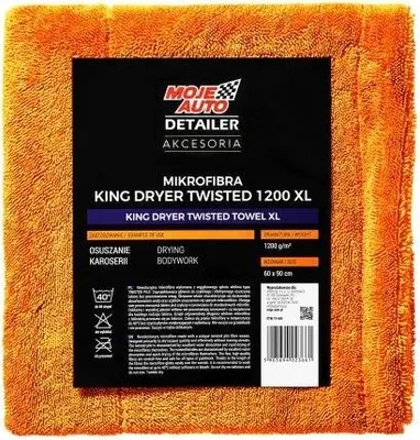 Zdjęcie produktu dla Mikrofibra King Dryer Twisted Towel 1200G/M / 60X90Cm / Do Osuszania Lakieru / Moje Auto Detailer