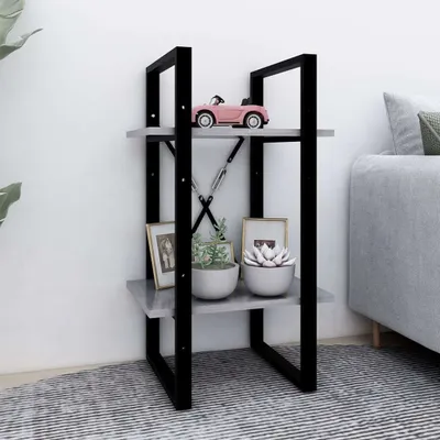 Produktbild von vidaXL Bücherregal 2 Fächer Betongrau 40x30x70 cm Holzwerkstoff - Bücherregal - Bücherregale - Bücherschrank - Bücherschränke