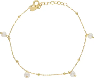Produktbild von JuwelmaLux Armband 925/000 Sterling Silber Gelbgold plattiert mit Süßwasser Zuchtperlen JL51-03-0023 19.5 cm