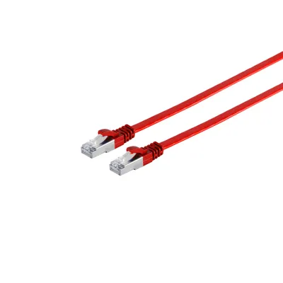 Immagine prodotto di Cavo piatto RJ45 con CAT 7 cavo grezzo sottile rosso 0,25 m