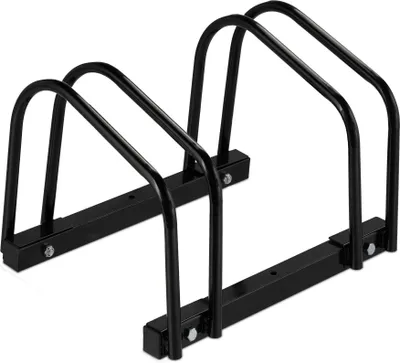 Produktbild von Fahrradständer für 2 Fahrräder, wetterfest, für Reifenbreiten bis 6 cm, mit Bodenverankerung