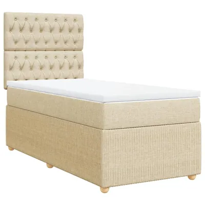 Produktbild von Boxspringbett mit Matratze Creme 90x200 cm Stoff