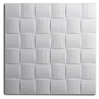 Produktbild von Decosa Deckenplatten AP 106 Dublin - 50 x 50 cm 40 Platten = 10 qm - Edle Deckenpaneele weiß in Flecht Optik - Nachbildung Paneele aus Styropor - Decken Styroporpaneele