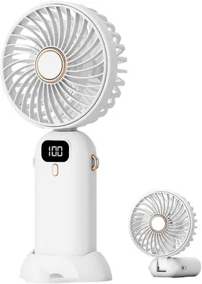 Imagen del producto de VHV - Ventilador de mesa - Mini ventilador USB - Ventilador de escritorio silencioso con 3 velocidades, recargable por USB - Ideal para oficina, dormitorio, espacio de trabajo en casa y viajes