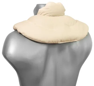 Produktbild von Nackenhörnchen mit Stehkragen rohweiß - Leinsamenkissen - Nackenkissen Wärmekissen - Nacken-Heizkissen für Mikrowelle und Backofen