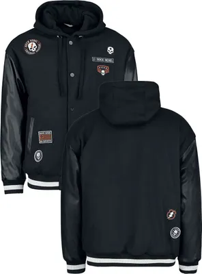 Produktbild von Rock Rebel by EMP Herren schwarze College Jacke mit Patches L