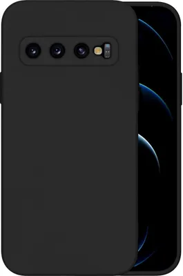 Produktbild von Hülle für Samsung Galaxy S10 mit 9H Displayglas Displayschutz Plus Case Cover Bumper Silikon Softgrip Schutzhülle Farbe: Schwarz