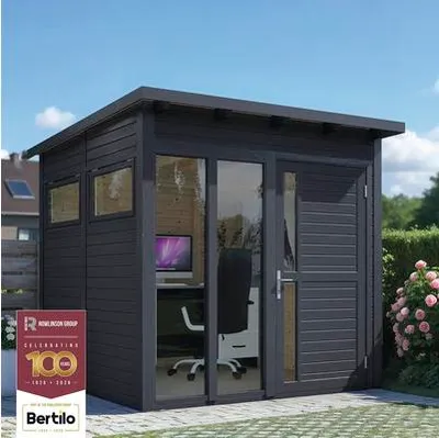 Produktbild von Gartenhaus Bertilo Pentus 2 Office inkl. Fußboden 247 x 266 cm anthrazit