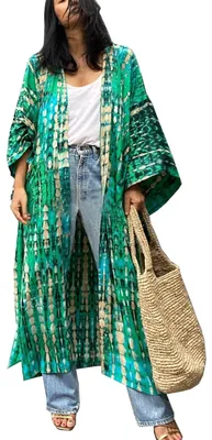 Produktbild von Lange Kimono Strandrock mit Floral Muster