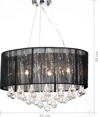Produktbild von Kristall Kronleuchter mit 85 echten Glas Kristallen schwarz