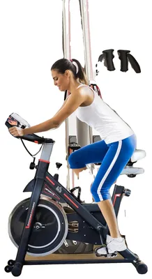 Image de Vélo d'appartement, réglages ajustables, écran LCD, couleur noire
