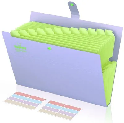 Image de Porte-documents à rabats, 13 compartiments, par paire, bureau, école, maison
