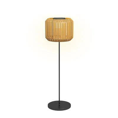 Produktbild von LED Außen-Stehlampe Solarleuchte mit warmweißem Licht und Lichtsensor Rattan Wetterfest Solar Stehlampe 34 x 130cm