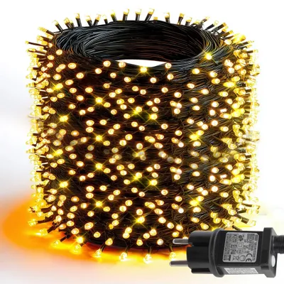 LED-Lichterkette 600 warmweiße LEDs, 60 m, wasserdicht, 8 Modi