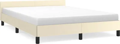 Produktbild von Bettgestell mit Kopfteil ohne Matratze Creme 140x190 cm