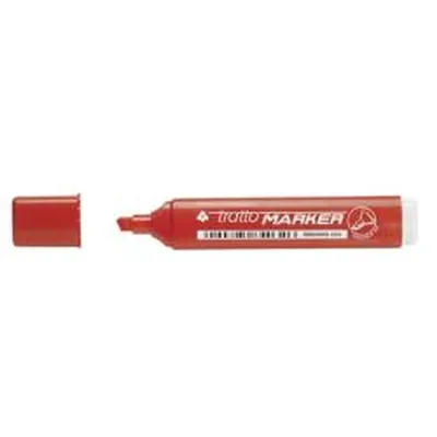 Image de Tratto Marker marqueur indélébile Pointe biseautée Rouge 12 pièce(s)