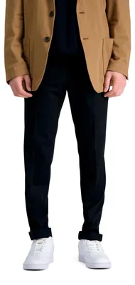 Immagine prodotto di Haggar, camicia da uomo premium, senza stiratura, vestibilità slim fit, colletto piatto, colore kaki - nero