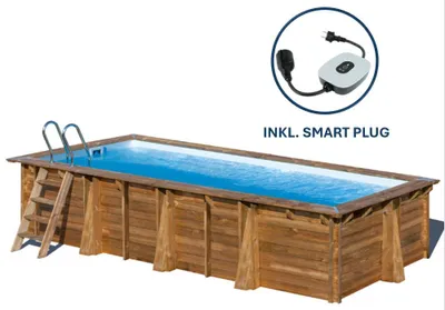 Produktbild von GRE Holzbecken rechteckig Modell Papaya  520 x 320 x 133 cm, Komplettset