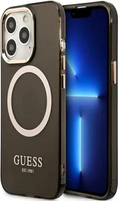 Obrázek produktu pro Guess Gold Outline Translucent MagSafe - pouzdro pro iPhone 13 Pro Max (černé)