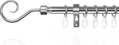 Produktbild von Lichtblick Gardinenstange Kringel 16 mm ausziehbar 130 - 240 cm Anschraubbar Edelstahloptik