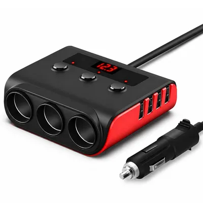 Produktbild von Zigarettenanzünder Verteiler 100W, Kfz Ladegerät mit USB-C PD 45W und QC 3.0, 7 in 1 Auto Ladeadapter 12V 24V für Smartphone, GPS und Wohnmobil