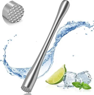 Image de Presse-mélangeur à cocktail professionnel en acier inoxydable, 28,5 cm - Pour mélanger les ingrédients, la glace et les épices