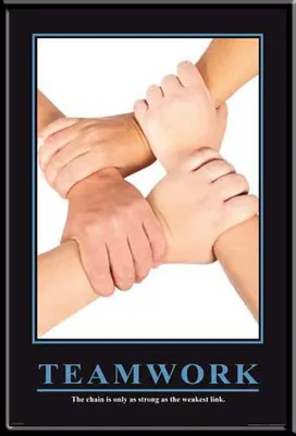 Image de Motivational - Poster - Teamwork + cadre interchangeable, Shinsuke® Maxi MDF noir, vitre acrylique