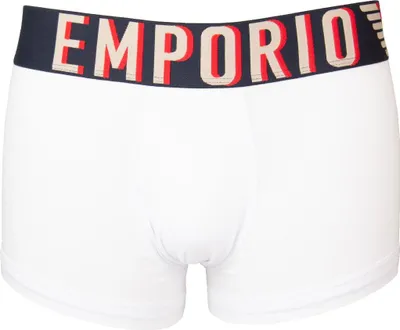 Obrázok produktu pre Pánske boxerky EMPORIO ARMANI, viditeľný gumený pás s logom, spodná bielizeň z elastického bavlneného materiálu, tovarové číslo 111389 4R516, EUR S – CN 165/90 – BR P – MX CH, 95 % bavlna, 5 % Elastan