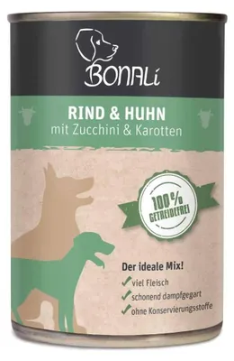 Produktbild von Bonali Nassfutter Rind & Huhn 6x400g