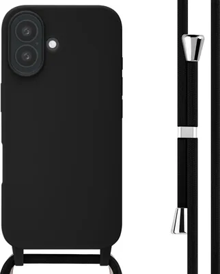 Zdjęcie produktu dla imoshion Silikonowe etui ze sznurkiem do Apple iPhone 16 - Czarny