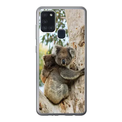 Produktbild von MuchoWow® Handyhülle Schutzhülle Hülle für Samsung Galaxy A21s Koalas - Kind - Baum - Jungen - Mädchen Silikon Softcase Handy Hülle - Hartschale