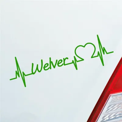 Produktbild von Auto Aufkleber Welver Herz Herzschlag 19x6 cm Hellgrün Sticker Heckscheibenaufkleber