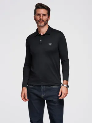Obrázek produktu pro Ombre Clothing Pánské tričko s dlouhým rukávem Apolosi černá M