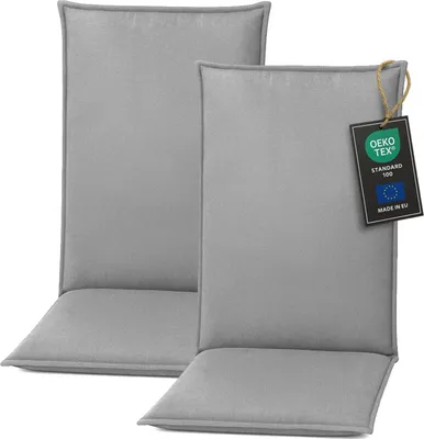 Zdjęcie produktu dla Pillows24 Poduszka na krzesła ogrodowe -120x50x8 cm / Szary - Poduszka, siedzisko na krzesło, poduszka na siedzisko do mebli ogrodowych, krzesła ogrodowe