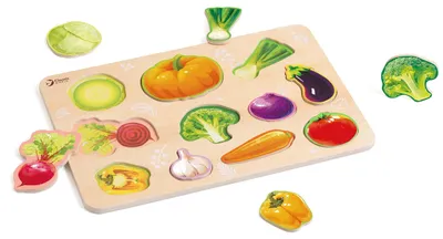Zdjęcie produktu dla CLASSIC WORLD Drewniana Układanka Montessori Warzyw