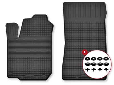 Image de Tapis avant en caoutchouc pour Peugeot 605 1989-1999 (berline) – 2 pièces, noirs, semi-universel, adapté