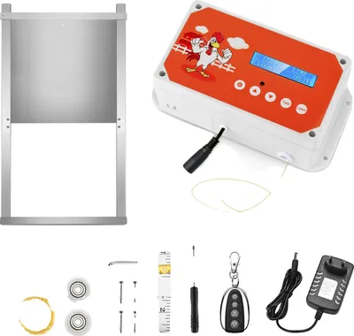 Obrázek produktu pro Automatické dveře do kurníku, dálkové ovládání, vodotěsný design, BÍLÁ