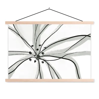 Produktbild von MuchoWow® Textilposter Blumen - Abstrakt - Design 120x80 cm mit holzfarbenen Rahmen - Aufhängeset