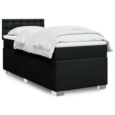 Produktbild von Boxspringbett mit Matratze Schwarz 90x200 cm Stoff, Klassische Betten 2024 Neu
