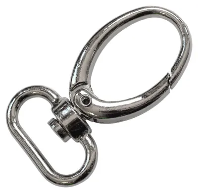 5x Metall Karabinerhaken, silberfarben 25x55 mm