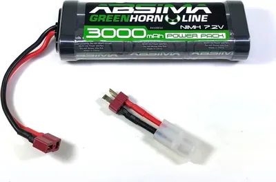 Zdjęcie produktu dla Greenhorn NiMH Stick Pack 7.2V 3000 (T-Plug + adapter Tamiya)