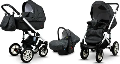 Obrázok produktu pre BabyLux® Sky Lark | Kočík 3v1 Set | Black Flex | Kombinovaný kočík | Set kočíkov | Bugg