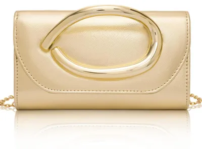 Immagine prodotto di Omgoods - Pochette da sera in pelle con manico dorato 3D