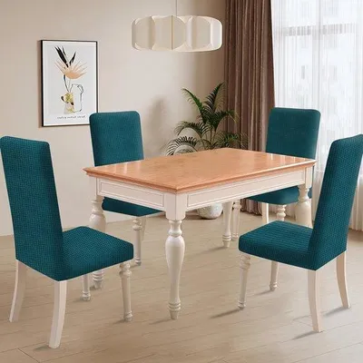 Produktbild von Famanu Stuhlbezüge 4 Stück, Moderne Elastische Stuhlbezüge - Grün