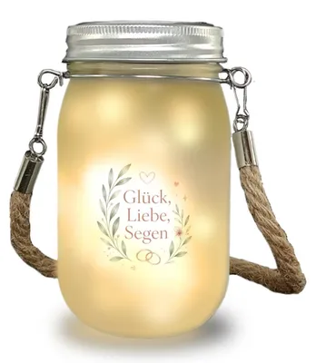 Produktbild von Solarlicht Glück - Solarlampe mit Hochzeitsspruch Deko-Leuchte Mit Spruch: