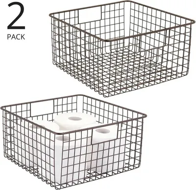 Immagine prodotto di Set di 2 cestini per il bagno in bronzo cestino portaoggetti cestino per il bagno mDesign
