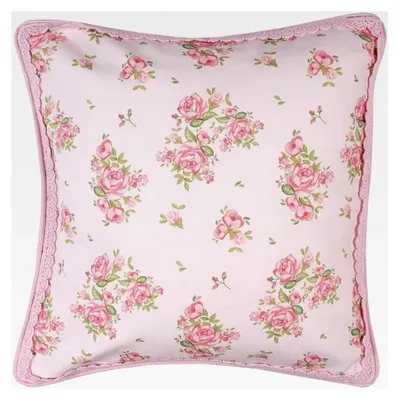 Produktbild von Kissenbezug für Stuhlkissen 40 x 40 cm in Rosa aus Baumwolle mit Rosenmuster